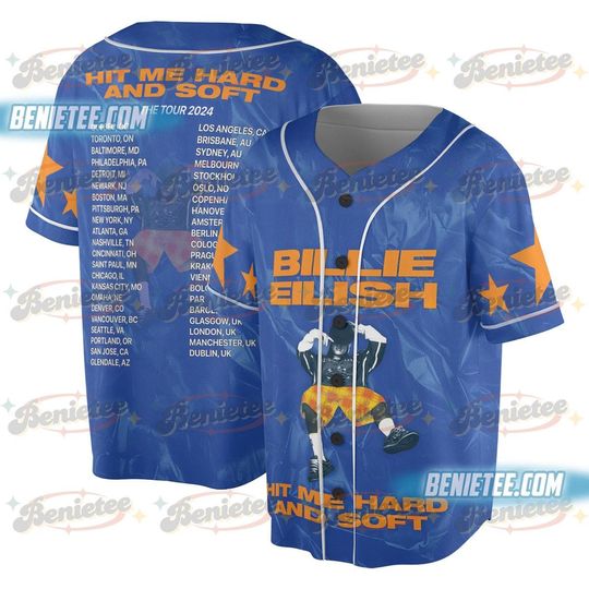 Discover Hit Me Hard Album Baseball Jersey, Billie  2025 Tour Jersey