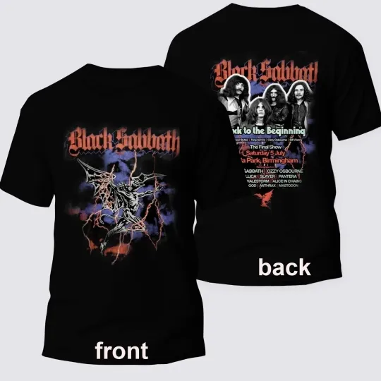 Discover Black Sabbath Back To The Beginning 2025 The Final Show reprint T-Shirt