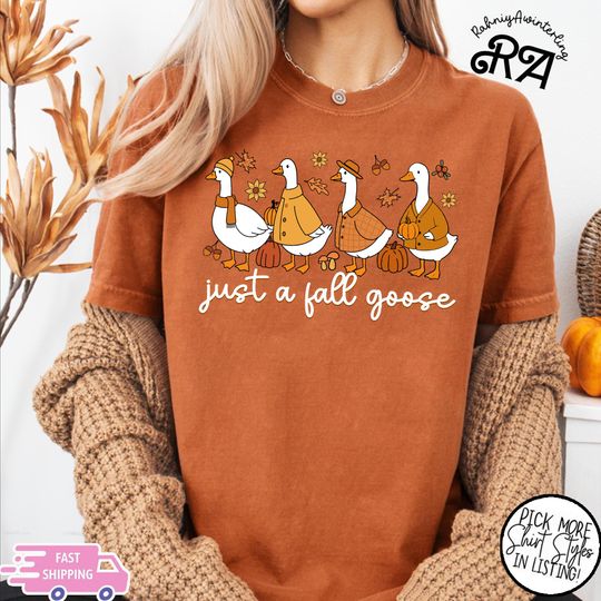 Discover Just A Fall Goose T-shirt, Funny Goose Halloween Shirt