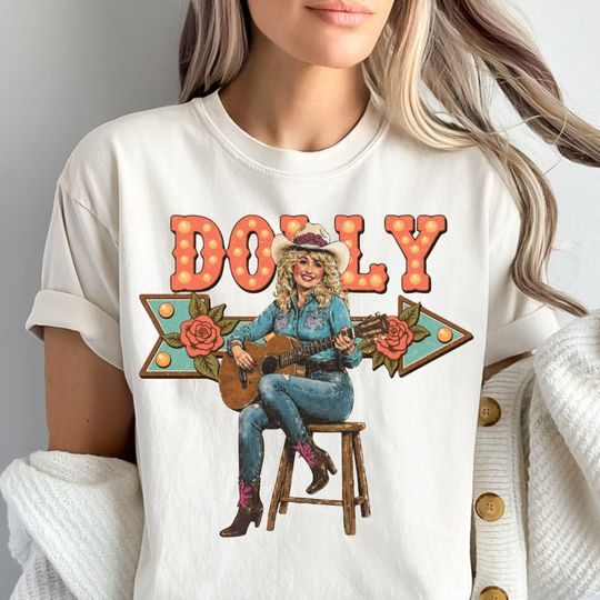 Discover Retro Dolly Shirt Cowgirl Graphic Tee Vintage Western T-shirt