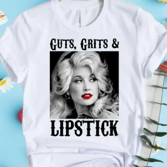 Discover Rare Dolly Parton Western Guts Grit  Lipstick T-shirt