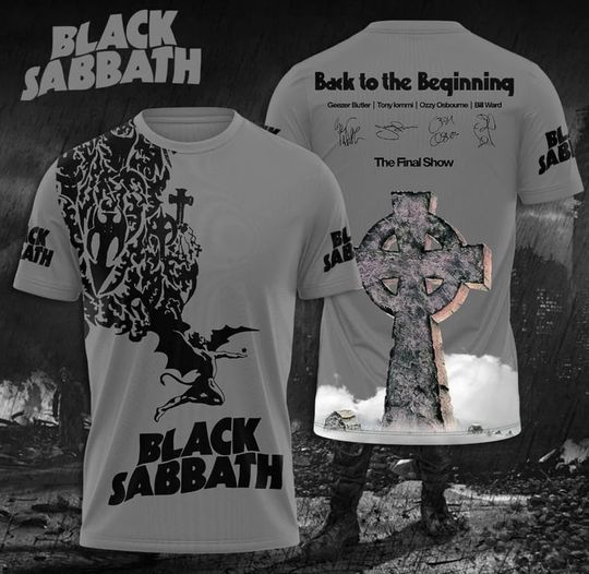 Discover Black Sabbath Back To The Beginning 2025 Tour 3D Printed T-Shirt