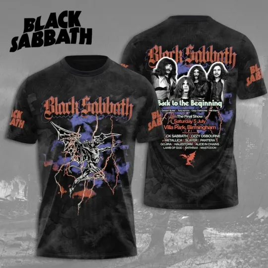 Discover Black Sabbath Back To The Beginning 2025 Tour 3D T-Shirt