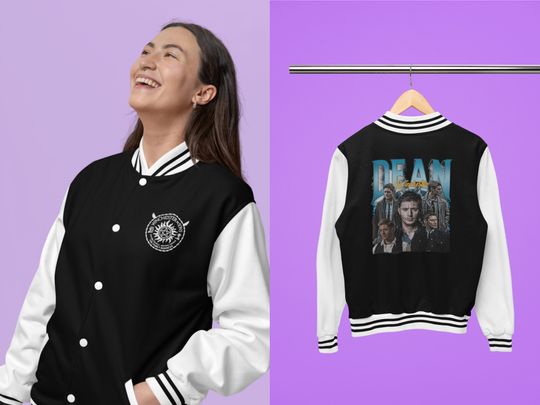 Discover Supernatural Jacket, Winchester and Sons Jacket, Dean Winchester Collage Varsity Jacket
