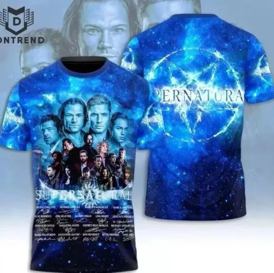 Discover Supernatural Signature Blue 3D T-Shirt