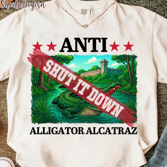 Discover Funny Alligator Alcatraz T-Shirt, Cool Gift for Croc Lovers, Unisex Graphic Tee