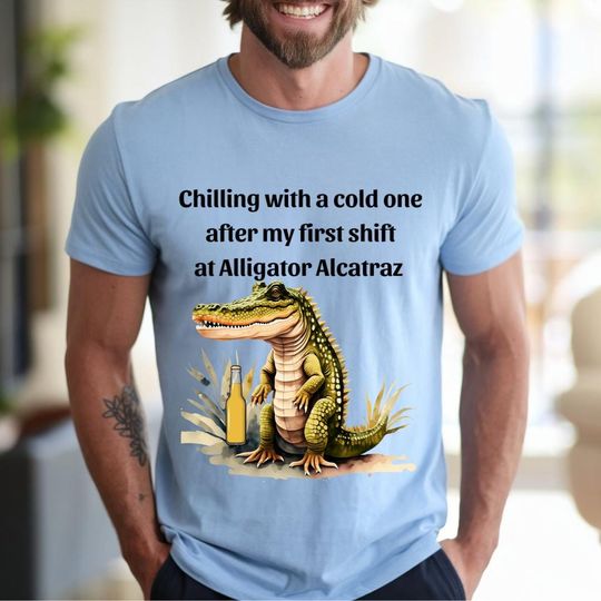 Discover Alligator Alcatraz Unisex T-Shirt, Republicans and fans of Florida, Trump T Shirt, Swamp humor