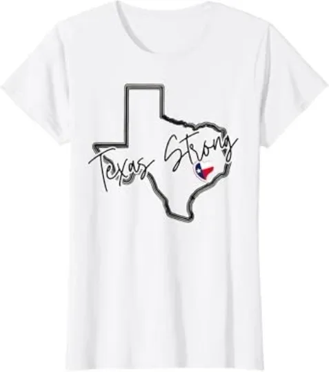 Discover Vintage Texas Strong Pray For Texas Flood Survivor Ladies' Crewneck T-Shirt