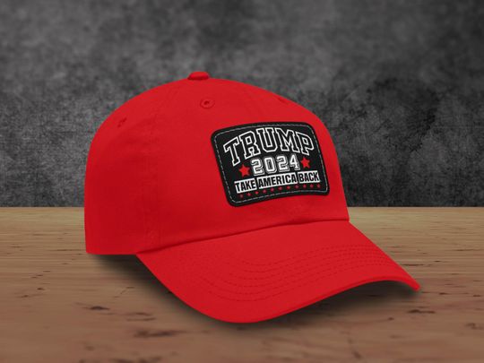 Discover Trump 2024 Hat with Leather Patch, Take America Back Cap