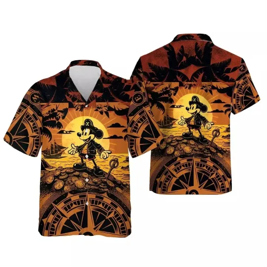 Discover Mickeyy mouse Pirates Caribbean Hawaiian Shirt Button Down Unisex Adults