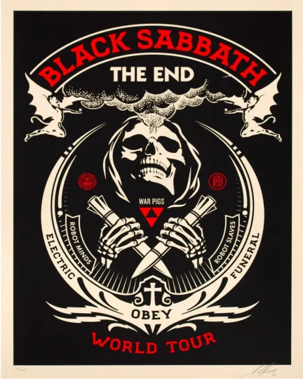 Discover Black Sabbath The End Tour 2016 Shepard Fairey red poster Unframed 16 X 20