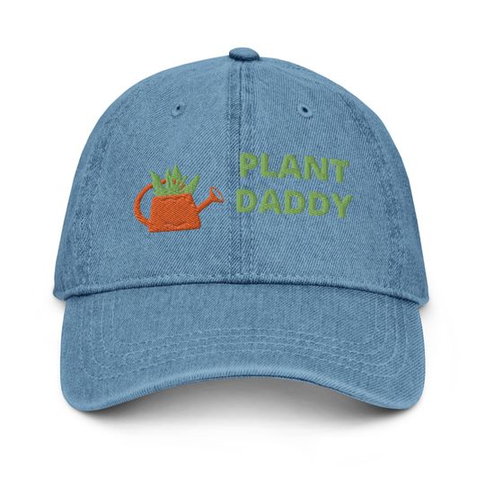 Discover Plant Daddy Denim Hat - Plant Lovers Gift Hat Embroidered Denim Hat