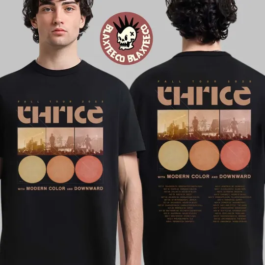 Discover Thrice Fall Tour 2025 Cities Schedule Tee Two Sided T-Shirt