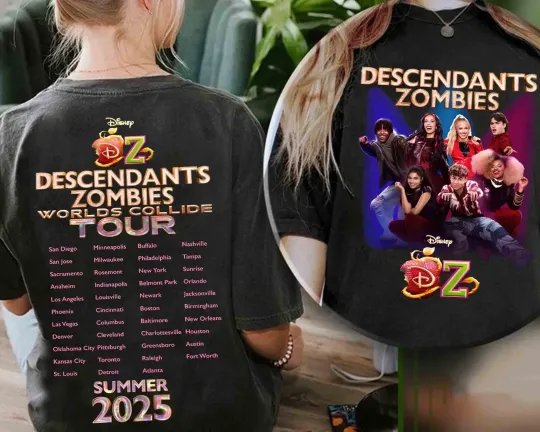 Discover 2-sided Descendants Zombies World Tour the Rise of Red Character 2025 T-Shirt