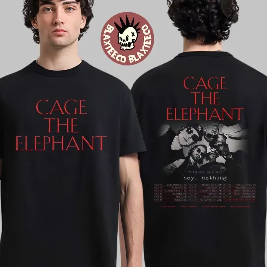 Discover Cage The Elephant North America Tour 2025 Dates Tee Two Sided T-Shirt
