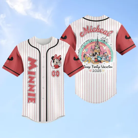 Discover Personalized Mickeyy Vs Friends Family Vacation 2025 Baseball Jersey Shirt