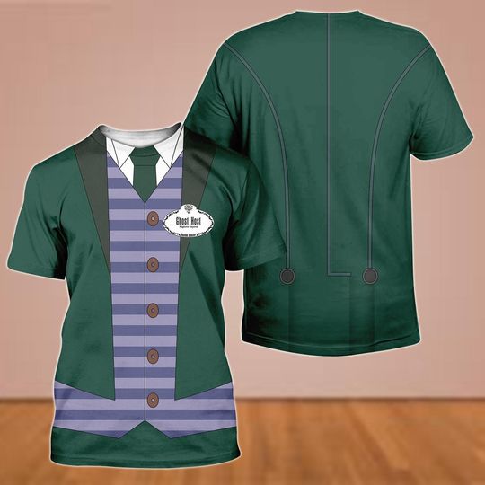 Discover Hauntedd Mansionn Ghost Host 3D Shirt, Disneyyy Cast Member Costume Tee