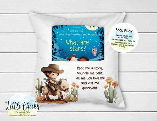 Discover Cowboy Book Pillow, Cowboy Pocket Pillow Book Pillow