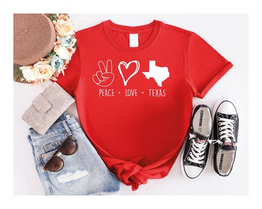 Discover Peace Love Texas Support T-Shirt, Texas Flood Relief Tee, Show Support for Texas