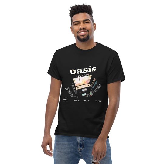 Discover Oasis Live 25 Tour Shirt  Retro Band Merch Tee or Shirt, 90s Britpop Music Fan Apparel