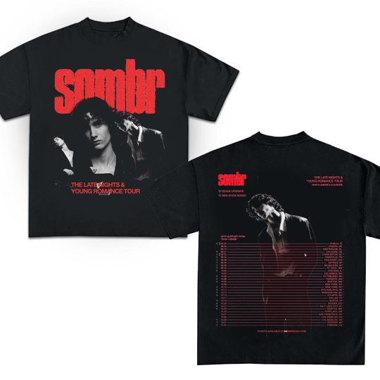 Discover Sombr The Late Nights & Young Romance Double Sided Shirt, Fan Gift