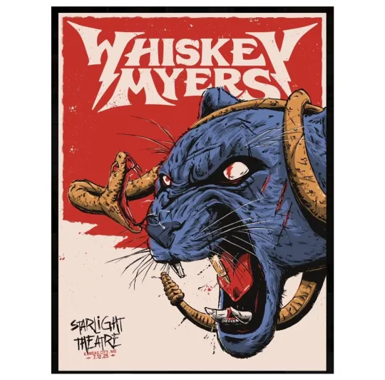 Discover Whiskey Myers In Kansas City, MO on Jul 12, 2025 Tour Poster