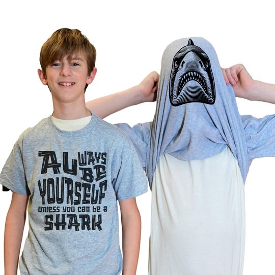 Discover Always Be Yourself Unless You Can Be A Shark Flip Shirt, Great White Shark Face Flip Tee