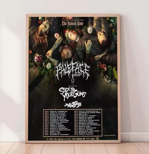 Discover Paleface Swiss Tour 2025 Poster, Deathcore Band Concert Wall Decor, Unframe