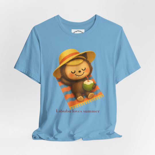 Discover Labubu Loves Summer T-Shirt Cute Beach Monster Design