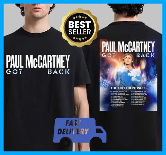 Discover P mccartney Got Back Tour 2025 North America T-Shirt Two Sided