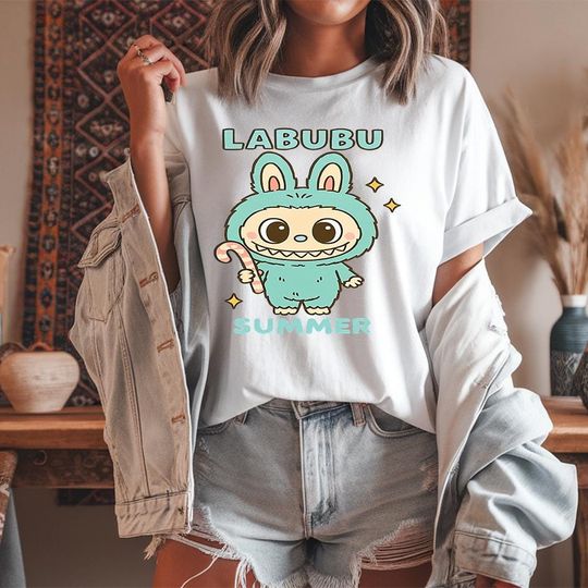 Discover Labubu Monster T-Shirt for Doll Lovers, Cute Cartoon Graphic Tee