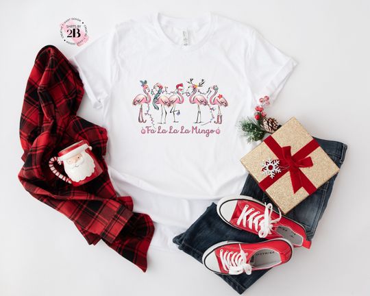 Discover Fa La La La Mingo Shirt, Christmas Shirt, Flamingo Shirt, Holiday Shirt