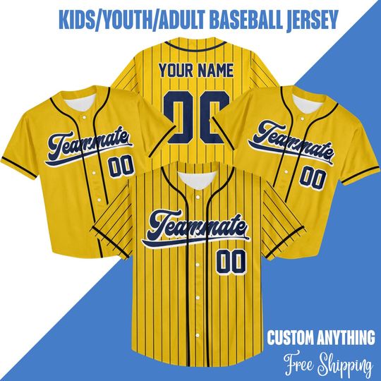 Discover Custom Yellow Baseball Jersey, Custom Summer 2025 Jerse