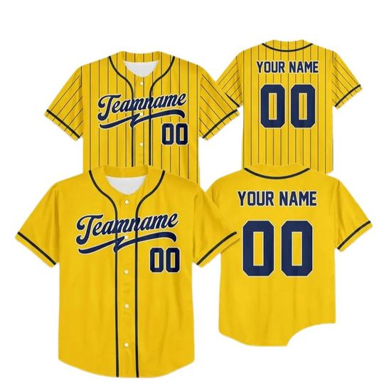 Discover Custom Yellow Baseball Jersey, Custom Summer 2025 Jersey, Wedding Jerseys