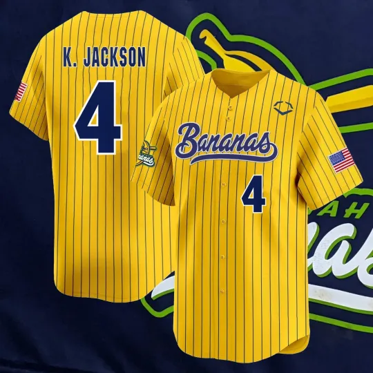 Discover Savannah Bananas #4 KJ Jackson Baseball Jersey