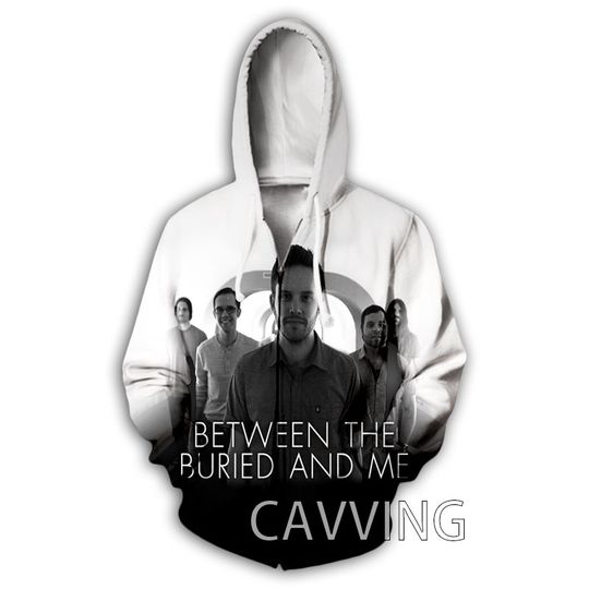 Discover 3D Print  Between The Buried and Me Band  Zipper Hoodie Zip Up Hooded