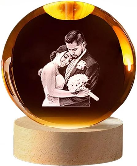 Discover Personalized Crystal Ball LED Night Light Custom Photo Decor for Bedroom & Office
