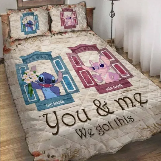 Discover Personalized Stitchh And Angel Couple You & Me We Got This Quilt Bed Set