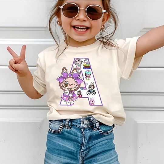 Discover Custom Name Girl Labubu T-Shirt, Funny Monsters T-Shirt, Cute Doll Sweatshirt, Kawaii Tee