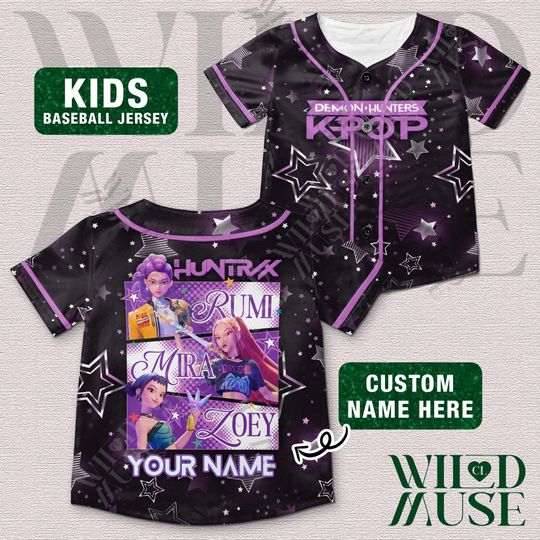 Discover Custon Name Kpop Huntrix Baseball Jersey, Kpop Demon Hunters Jersey, Huntrix Jersey