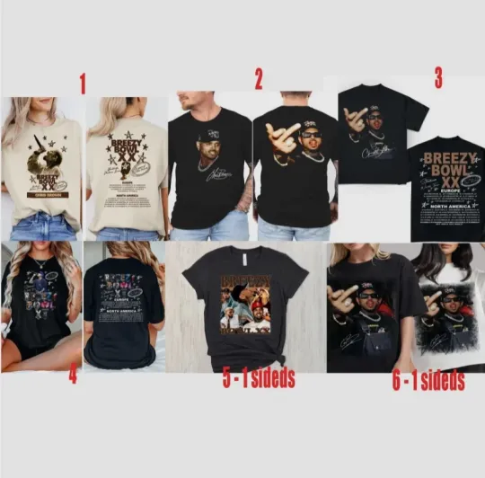 Discover Custom Chris Brown Breezy Bowl XX Tour 2025 T Shirt
