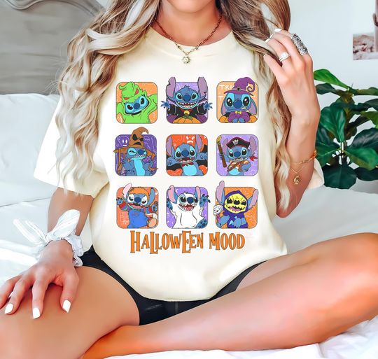 Discover Disneyyy Stitchh Halloween Moods Halloween Shirts, Lilo And Stitchh Mummy Witch Shirt