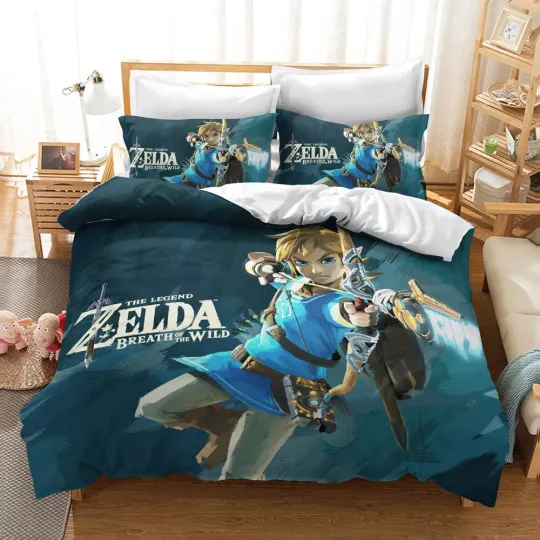 Discover Legend of Zelda Duvet Cover Pillowcase Bedding Set Bedclothes Quilt Cover anime
