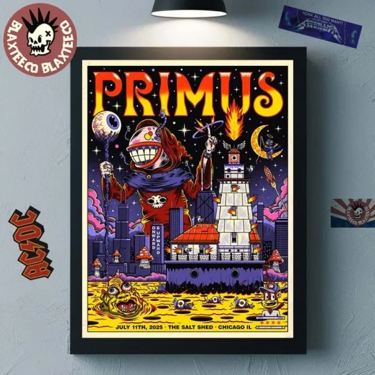 Discover Primus Chicago July 11 2025 Salt Shed Gig Poster Home Decor