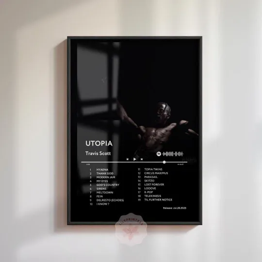 Discover UTOPIA Travis Album Cover Poster – Music Wall Art Minimalistic Decor