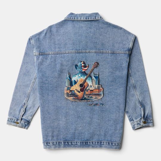 Discover Cowboys and Nashville Is Country Music City Denim Jacket