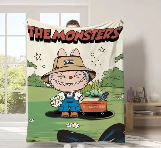 Discover Labubu The Monsters Flannel Cartoon Blanket
