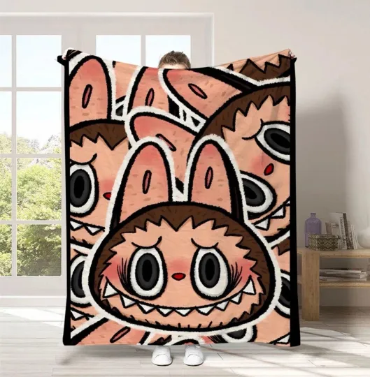 Discover Labubu Tooth Monsters Cartoon Blanket