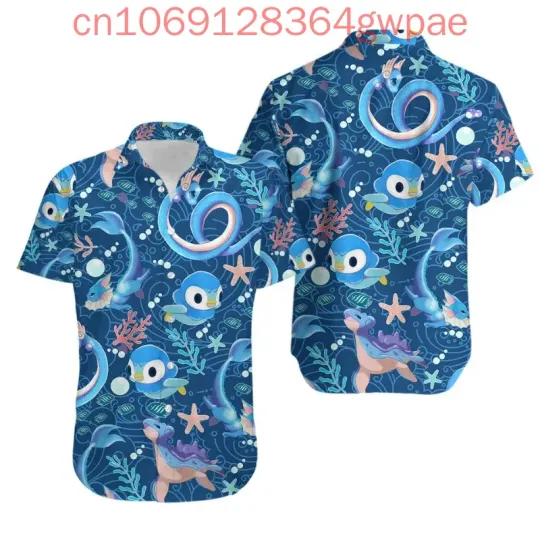 Discover PKM Piplup Short Sleeve Hawaiian Shirts