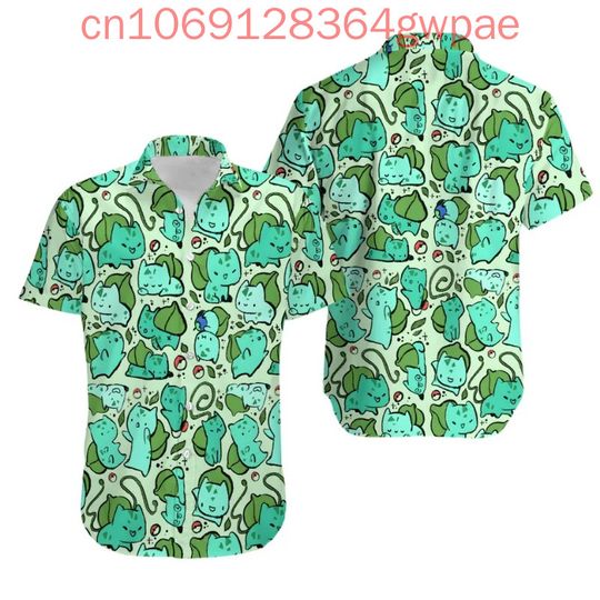 Discover PKM Bulbasaur Short Sleeve Hawaiian Shirts
